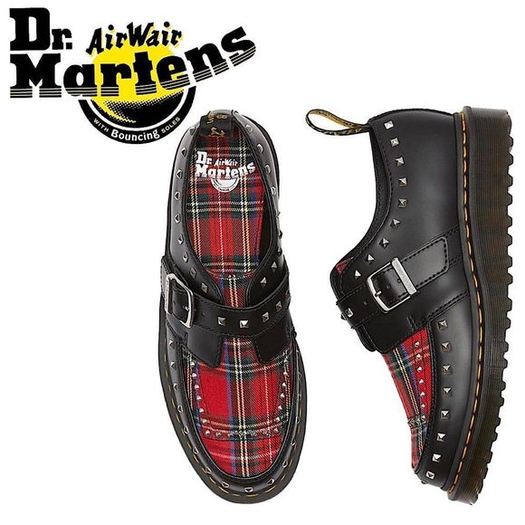 Dr. Martens Shoes - DR MARTENS Ramsey Monk Plaid Creeper Shoes Size 10